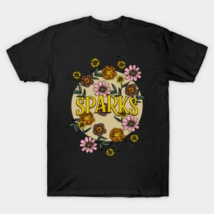 Sparks Name Personalized Flower Retro Floral 80s 90s Name Style T-Shirt